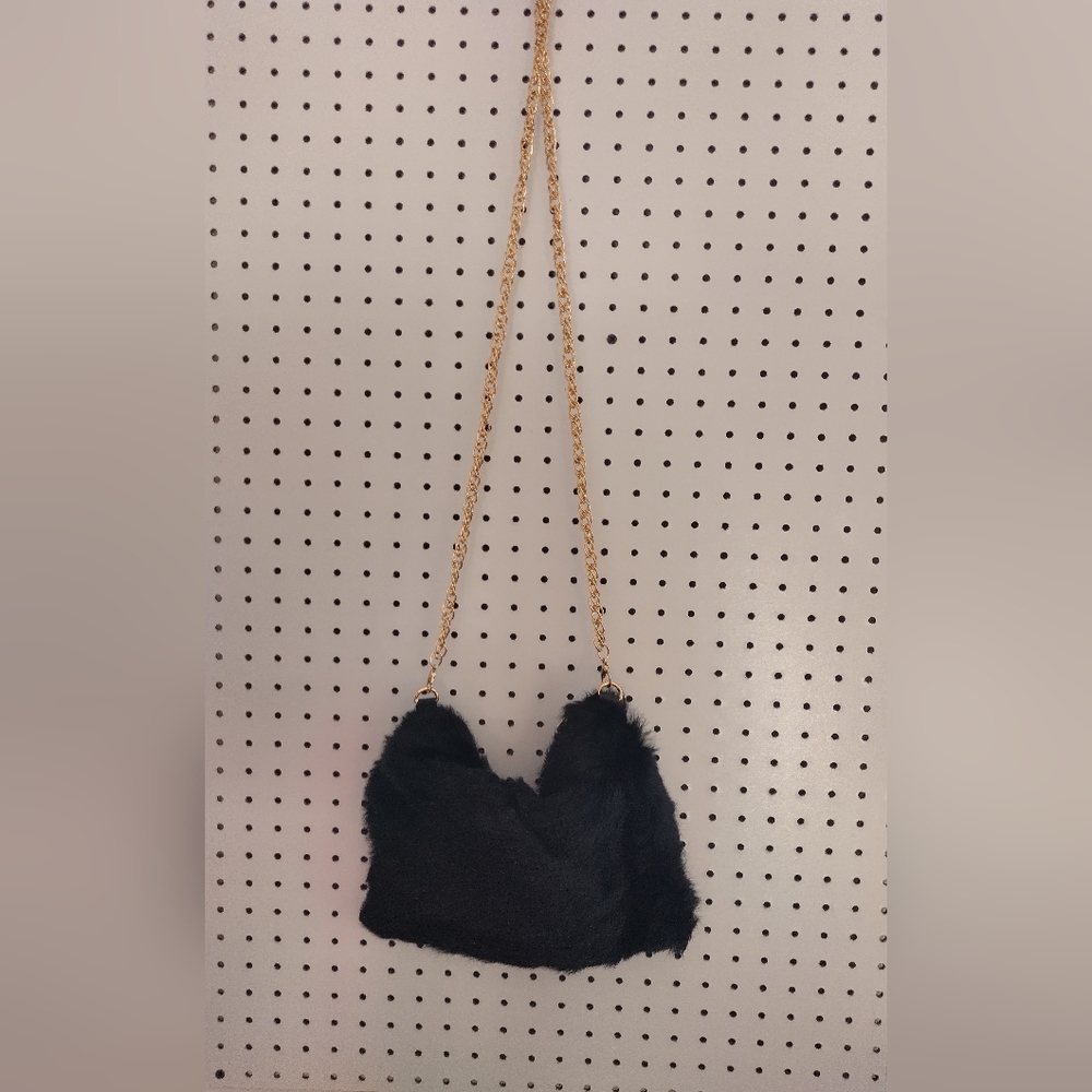 Faux Fur Roll Up Clutch Bag